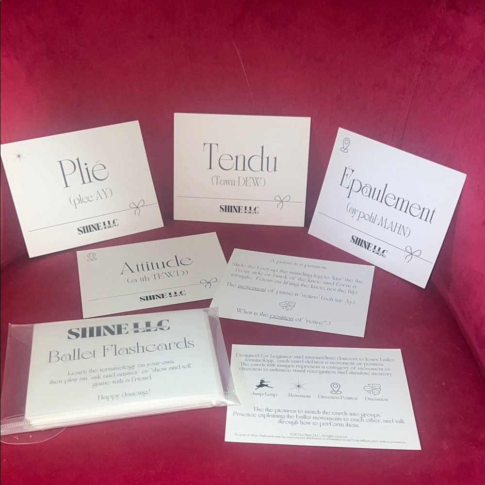Dance - Ballet Flashcards for Terminology - kids gift- make learning fun!